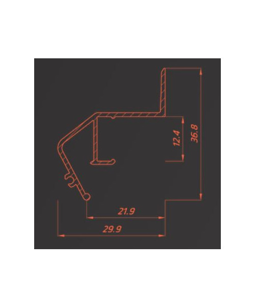 Профиль AL парящий 2м FLY 05, ЧЕРНЫЙ Профиль AL парящий 2м FLY 05, ЧЕРНЫЙ