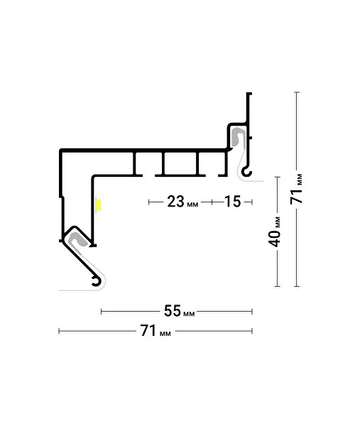Гардина AL 2х рядная Flexy 2,2 м прямое заведение Гардина AL 2х рядная Flexy 2,2 м прямое заведение